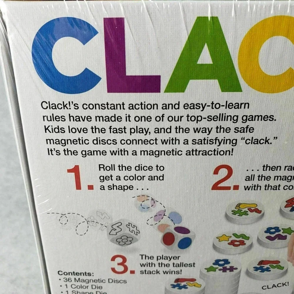 Clack Game Kids Family Fun Night Magnetic Stacking Disks Activity‎ Amigo New